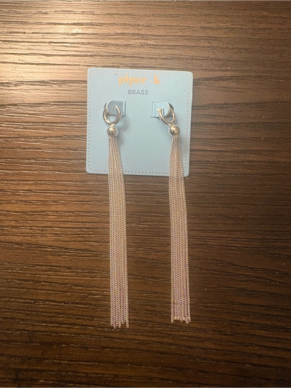 NEW Piper K Silver Long Tassel Earrings